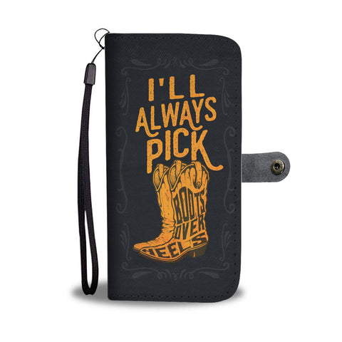 Image of Boots Over Heels (Farm Girl) Phone Wallet Case