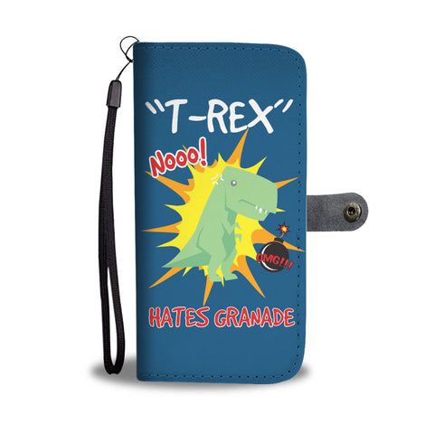 Image of T-Rex Hates Grenades Phone Wallet Case